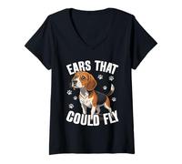 Donna Beagle Lover Graphic Design per Il Proprietario del Cane Beagle Maglietta con Collo a V
