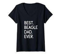 Donna Beagles Best Beagle Dad Ever Maglietta con Collo a V