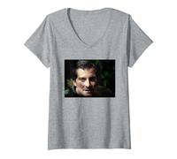 Donna Bear Grylls Sopravvivenza Bushcraft Expert Man Vs Wild Maglietta con Collo a V