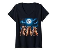 Donna Bear Stuff Bears Maglia da uomo donna Moon Bear Lovers Maglietta con Collo a V