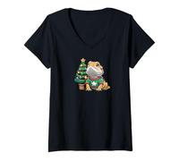 Donna Bearded Dragon Bearded Dragon Christmas Tree Maglietta con Collo a V