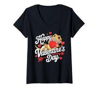 Donna Bearded Dragon Valentine's Day Lover Saint Valentine Maglietta con Collo a V
