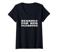 Donna Bearded for Her Pleasure Maglietta con Collo a V