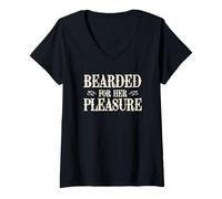 Donna Bearded for Her Pleasure Maglietta con Collo a V