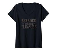Donna Bearded for Her Pleasure Maglietta con Collo a V