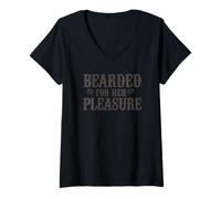 Donna Bearded for Her Pleasure Maglietta con Collo a V