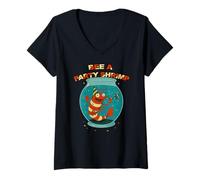 Donna Bee a Party Shrimp - Funny Aquarium Celebration Maglietta con Collo a V
