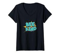 Donna Bee Kind Anti Bullismo Unity Day Gentilezza Ape Tipo Arancione Maglietta con Collo a V