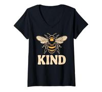 Donna Bee Kind Shirt -Positive Kindness Motivational Graphic Tee Maglietta con Collo a V