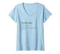 Donna Beefcake Orso Definizione Gay Divertente Queer retrò Orgoglio Umorismo Maglietta con Collo a V