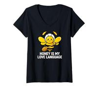Donna Beekeeper Apiarist Honey Is My Love Language Maglietta con Collo a V