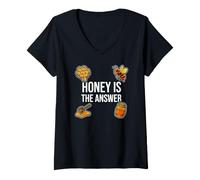 Donna Beekeeper Apiarist Honey Is The Answer Maglietta con Collo a V