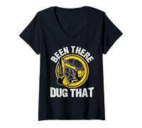 Donna Been There Dug That for a Construction Truck Driver Maglietta con Collo a V