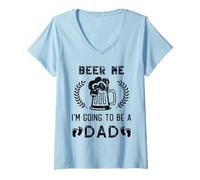 Donna Beer Me I'm Going to be a Dad Baby Annuncio Maglietta con Collo a V