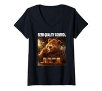 Donna Beer Quality Control Divertente Birrificio My Love Language Maglietta con Collo a V