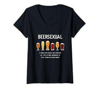 Donna Beersexual, Love of all Beer Funny Drinking Maglietta con Collo a V