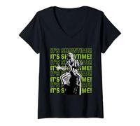 Donna Beetlejuice It's Showtime Repeat Maglietta con Collo a V