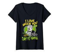 Donna Beetlejuice Say My Name Valentine Maglietta con Collo a V
