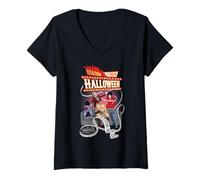 Donna Beetlejuice Wating for Halloween Maglietta con Collo a V