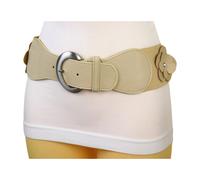Donna Beige Fascia Elastica Largo Moda Cintura Hip Vita Alta Fiore Charm Fit S M
