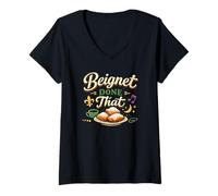 Donna Beignet Done That New Orleans Coffee Humor Uomo Donna Maglietta con Collo a V