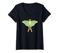 Donna Bella Luna Moth Maglietta con Collo a V