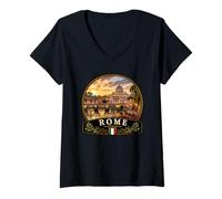 Donna Bella Roma Italia Canal Sunset Holiday Maglietta con Collo a V