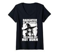 Donna Bella Strega | Costume da Festa di Halloween | Wicca della Maglietta con Collo a V