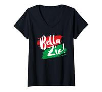 Donna Bella Zio Cool Bro Italian Slang Maglietta con Collo a V