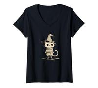 Donna Bello costume da gatto mago per gatti e amanti magici Maglietta con Collo a V