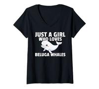 Donna Beluga - Costume da balena Beluga Maglietta con Collo a V