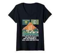 Donna Bend Oregon Retro-Vintage Montagne & Birra per gli amanti della natura Maglietta con Collo a V