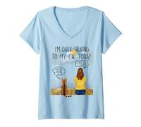 Donna Bengal Cat I'm Only Talking To My Cat Today Cats Lovers Maglietta con Collo a V