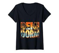 Donna Benidorm Spagna Maglietta con Collo a V