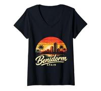 Donna Benidorm Spagna Maglietta con Collo a V