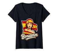 Donna Benidorm Spagna Maglietta con Collo a V