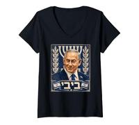 Donna Benjamin Netanyahu, Primo Ministro - Io STO con Israele Maglietta con Collo a V