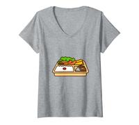 Donna Bento Box Cibo Maglietta con Collo a V