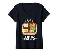 Donna Bento Box Pasto Preparazione Pranzo Adulto Cucina Planner Lifestyle Maglietta con Collo a V