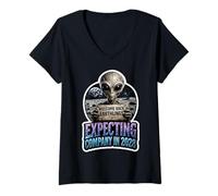 Donna Bentornato Earthlings 2028 Maglietta con Collo a V