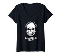 Donna Benvenuti a Mobile bay Maglietta con Collo a V