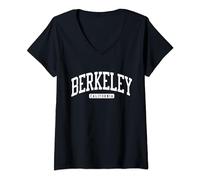 Donna Berkeley, California, CA, College University Style Maglietta con Collo a V