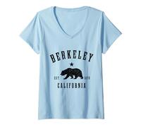 Donna Berkeley California EST. 1878 Vintage Pride Maglietta con Collo a V