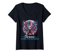 Donna Bernie Sanders Grassroots America Politico Cool Eagle Maglietta con Collo a V