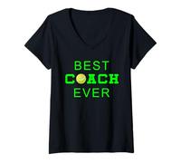Donna Best Coach Ever Allenatore Maglietta con Collo a V