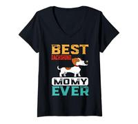 Donna Best Dachshund Dog Mommy Ever For Mom Funny Dogs Lover Maglietta con Collo a V