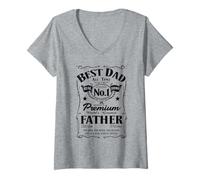Donna Best Dad Real Hero Father No1 Dad Birthday Fathers Day Maglietta con Collo a V