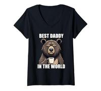 Donna Best Daddy in The World Maglietta con Collo a V