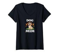 Donna Best Dog Mummy In The World Ever Cool Occhiali da sole DJ Dog Mum Maglietta con Collo a V