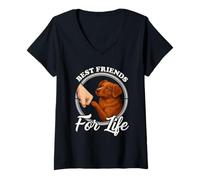 Donna Best Friends Design Nova Scotia Duck Tolling Retriever Maglietta con Collo a V